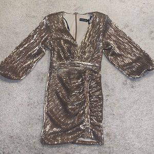 ASOS LUXE Lavish Alice pleated sequin mini dress